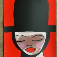 Girl in hat (screen print)
