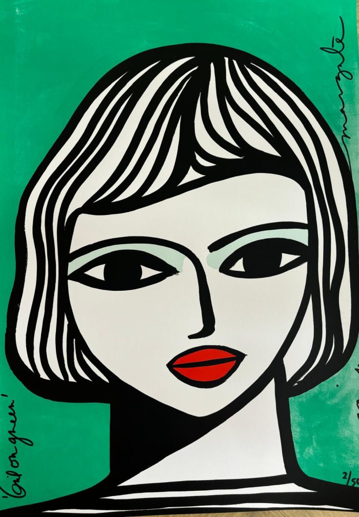 Girl on Green (Screen print)