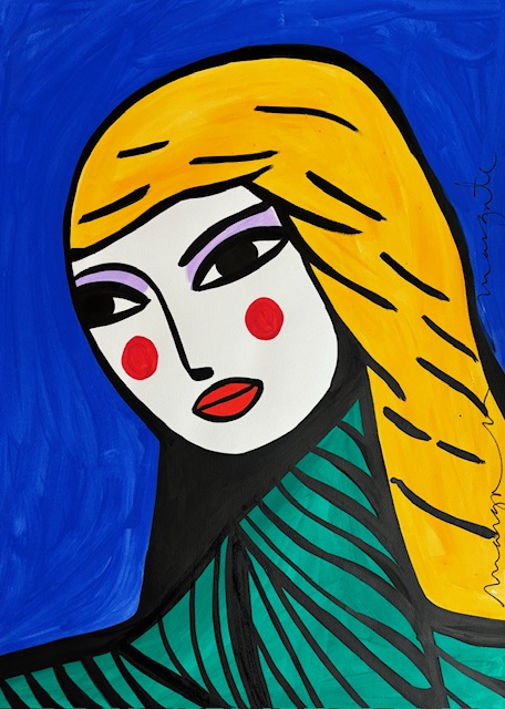 Girl on Blue
