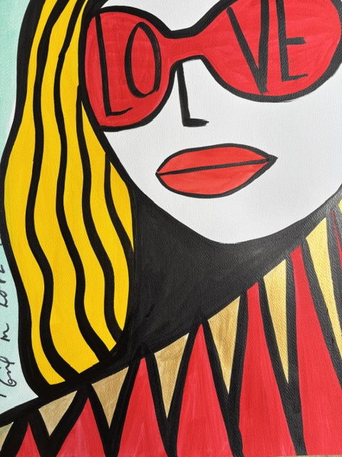Girl in LOVE glasses (painting ) - Image 3