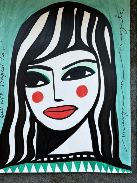 girl with striped hair (A1 painting)