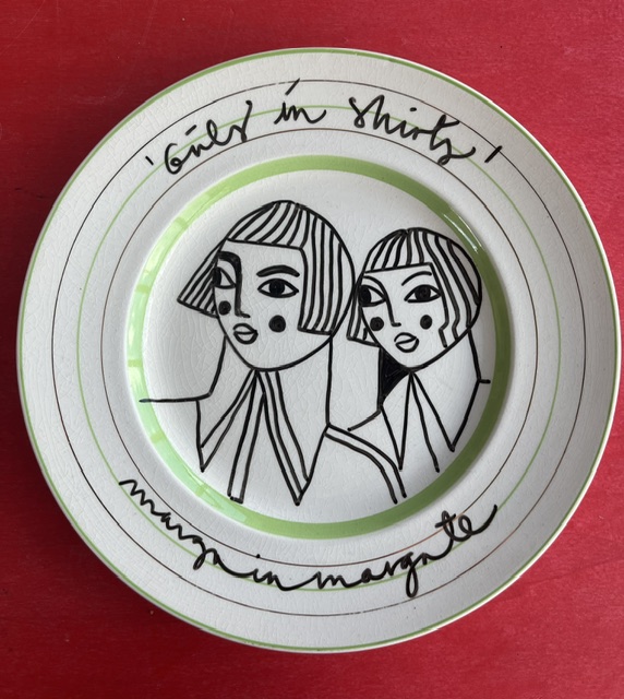 girls in shirts plate
