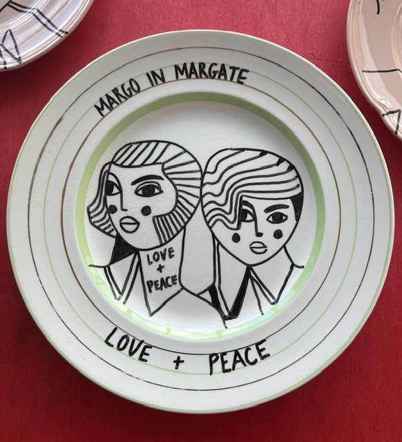 love and peace women plate