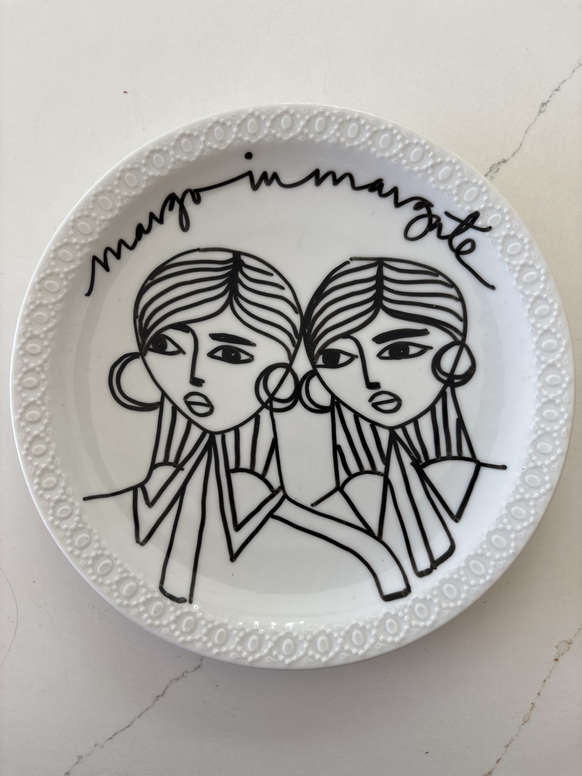 Girls in hoops plate