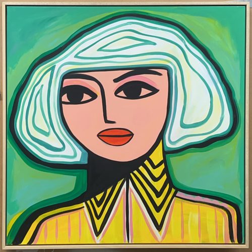 Girl in Yellow Shirt (framed canvas)